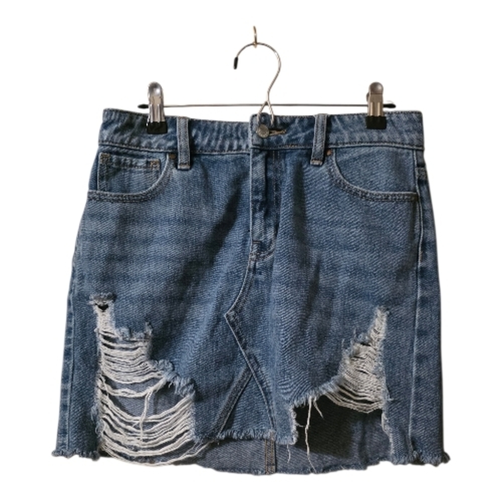 PacSun Denim Ripped Mini Skirt